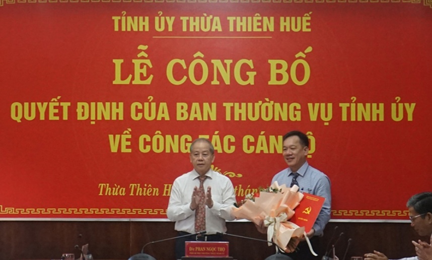 Thừa Thiên Huế Công bố Quyết định bổ nhiệm nhân sự Ban Nội chính Tỉnh ủy