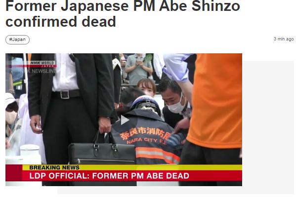 Cựu Thủ tướng Nhật Bản Abe Shinzo qua đời