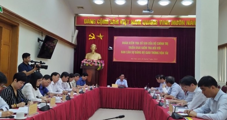 Đoàn Kiểm tra của Bộ Chính trị làm việc với Đảng bộ Bộ Giao thông vận tải