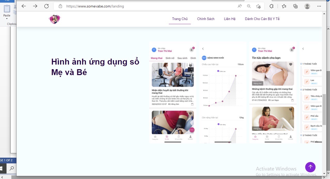 Phần mềm hữu ích giúp theo dõi sức khỏe của mẹ và bé