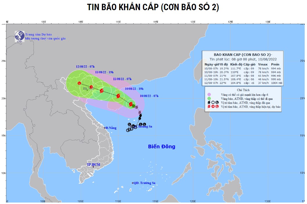 TIN BÃO KHẨN CẤP CƠN BÃO SỐ 2