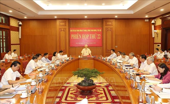 Tổng Bí thư Nguyễn Phú Trọng chủ trì Phiên họp thứ 22 BCĐTƯ về phòng, chống tham nhũng, tiêu cực