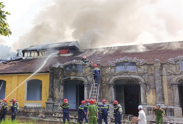 Cháy ở di tích Quốc Tử Giám triều Nguyễn