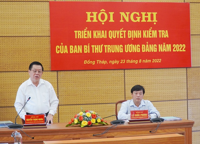 Đoàn Kiểm tra của Ban Bí thư làm việc với Ban Thường vụ Tỉnh ủy Đồng Tháp