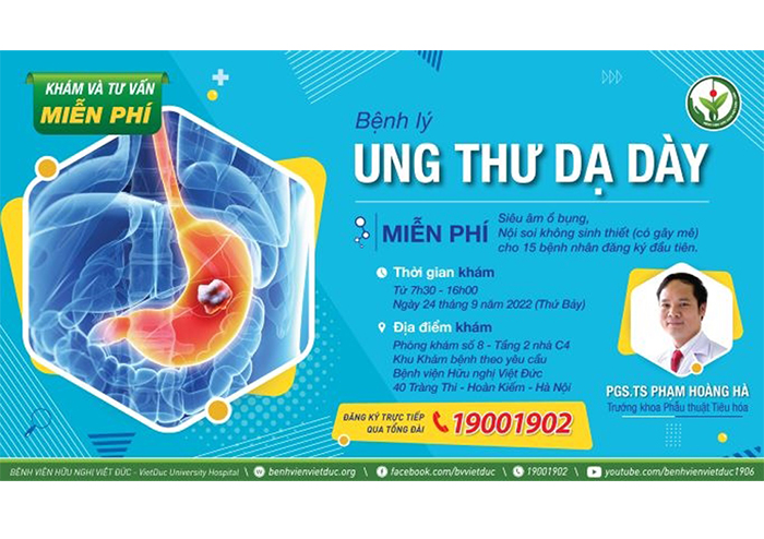 Khám và tư vấn miễn phí bệnh lý ung thư dạ dày