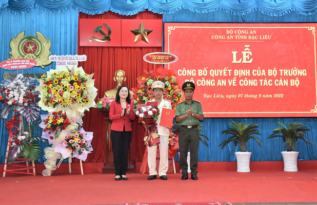 Bổ nhiệm tân Phó Giám đốc Công an tỉnh Bạc Liêu