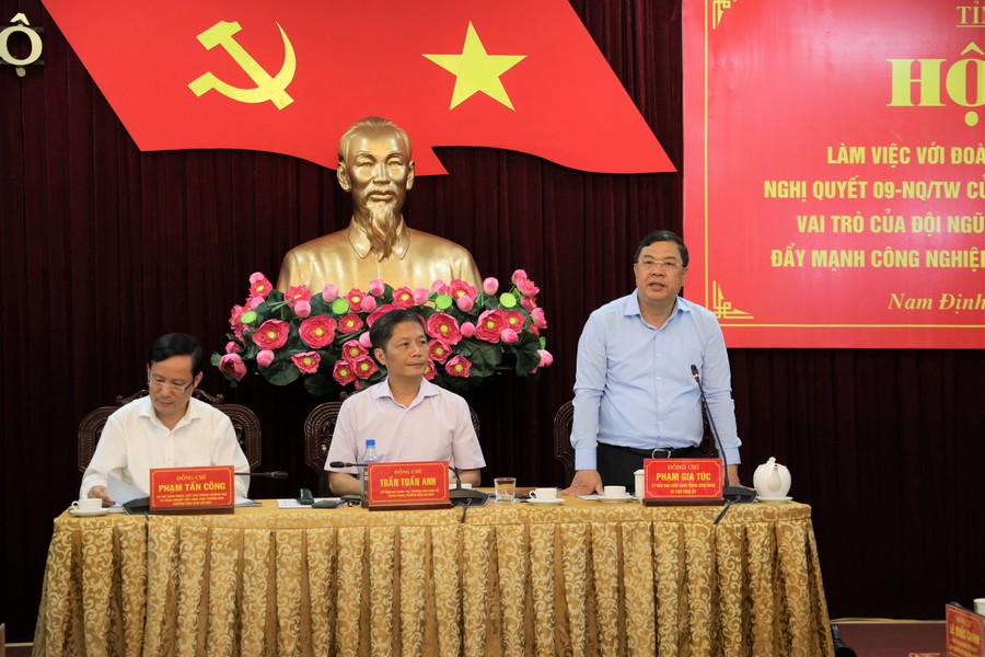 Ban Chỉ đạo tổng kết Nghị quyết số 09-NQ TW của Bộ Chính trị làm việc tại Nam Định