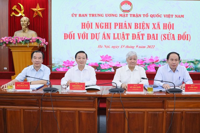 MTTQ Việt Nam phản biện xã hội đối với Dự án Luật Đất đai sửa đổi