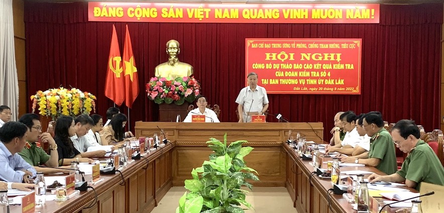 Ban Chỉ đạo Trung ương về phòng, chống tham nhũng, tiêu cực làm việc tại Đắk Lắk