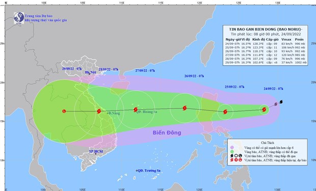 Bão Noru hướng về Biển Đông, sức gió mạnh cấp 10, giật cấp 13