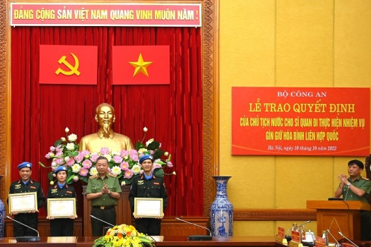 3 sĩ quan của Bộ Công an đi thực hiện nhiệm vụ gìn giữ hòa bình LHQ