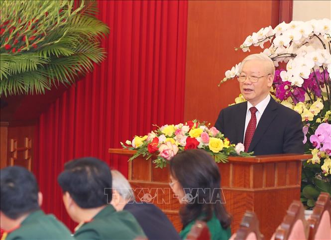 Tổng Bí thư Nguyễn Phú Trọng gặp mặt các đại biểu thanh niên Quân đội