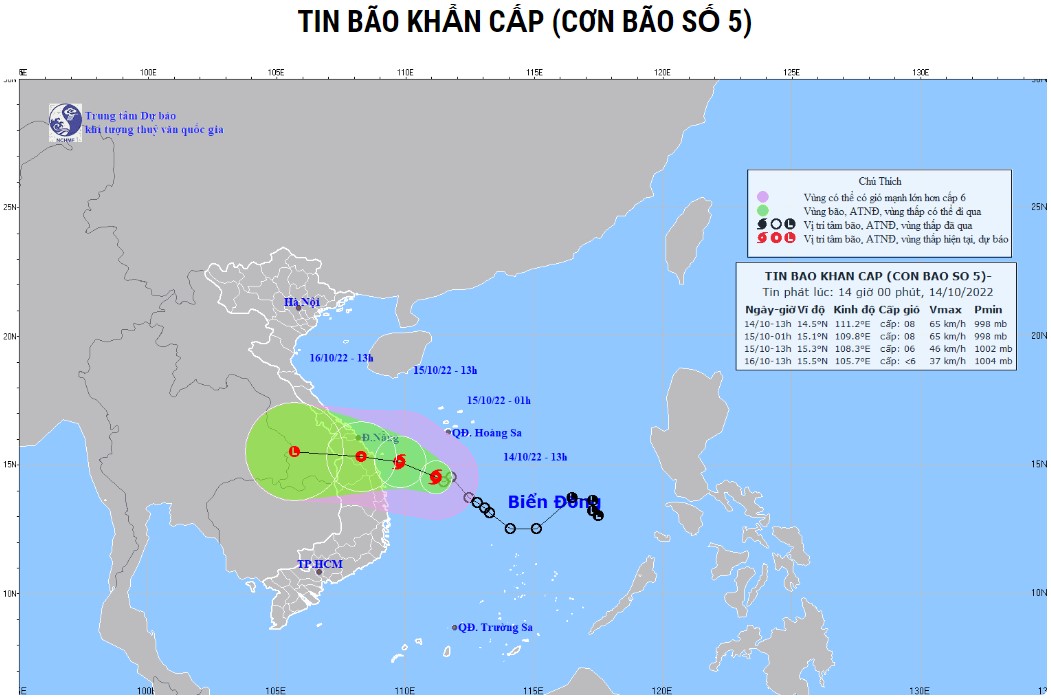TIN BÃO KHẨN CẤP CƠN BÃO SỐ 5 - SONCA