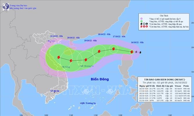 Tối 16 10 bão NESAT đi vào Biển Đông, giật cấp 12, có khả năng mạnh thêm