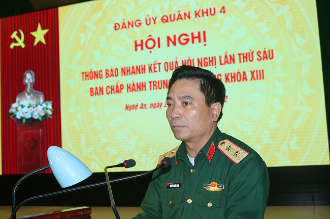 Đảng ủy Quân khu 4 thông báo nhanh kết quả Hội nghị Trung ương 6
