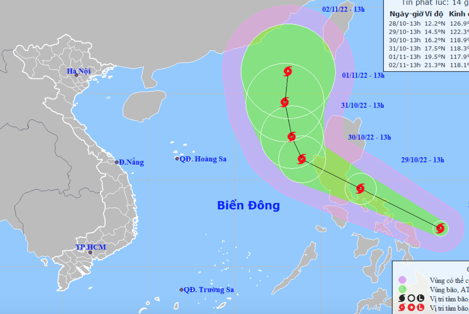 Bão NALGAE đang tiến gần vào Biển Đông
