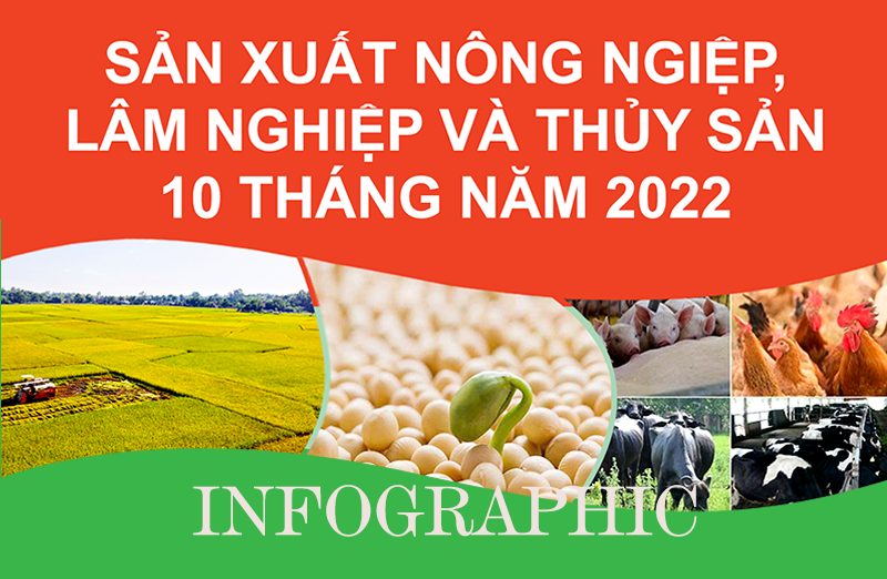 Infographic Sản xuất lâm nghiệp, thủy sản 10 tháng