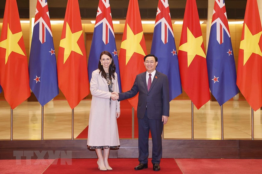 Chủ tịch Quốc hội Vương Đình Huệ hội kiến Thủ tướng New Zealand Jacinda Arden