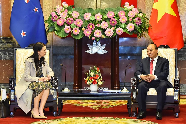 Chủ tịch nước Nguyễn Xuân Phúc tiếp Thủ tướng New Zealand