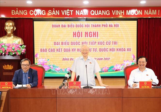 Tổng Bí thư Nguyễn Phú Trọng tiếp xúc cử tri Hà Nội sau Kỳ họp thứ 4, Quốc hội khóa XV