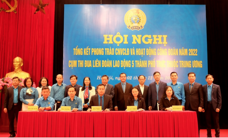Cụm thi đua LĐLĐ 5 thành phố trực thuộc Trung ương tập trung chăm lo cho người lao động