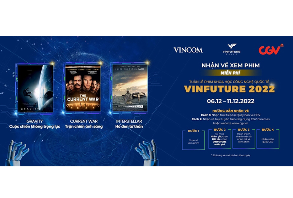 Quỹ VinFuture tặng 25 000 vé miễn phí cho công chúng tại các rạp CGV trên toàn quốc