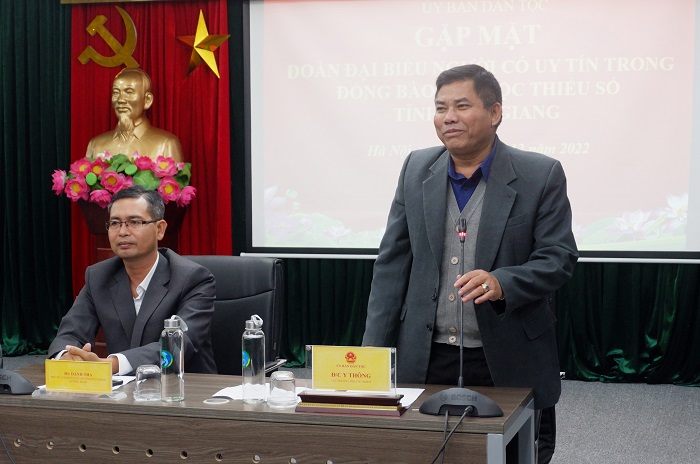 Thứ trưởng, Phó Chủ nhiệm Y Thông gặp mặt Đoàn đại biểu Người có uy tín tỉnh Kiên Giang