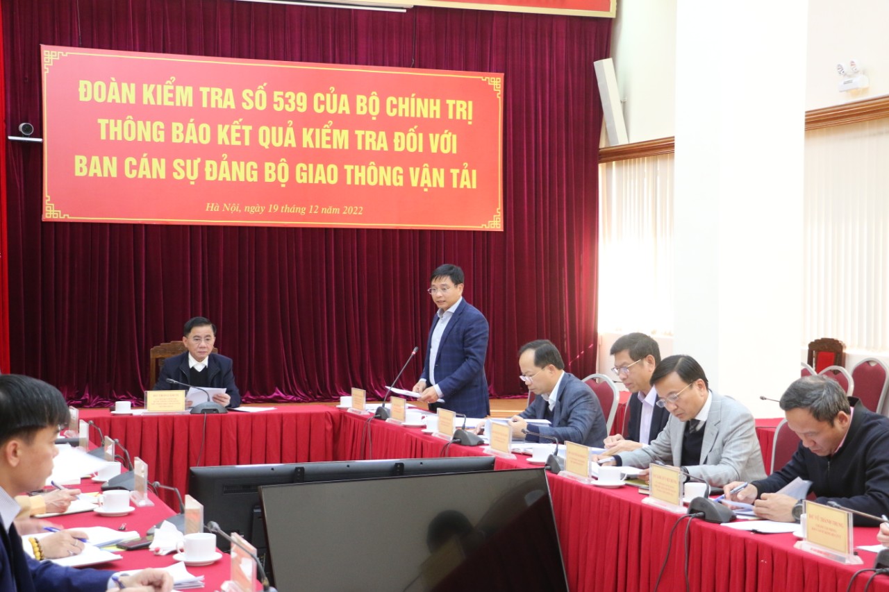 Đoàn Kiểm tra Bộ Chính trị kết luận kiểm tra tại Bộ Giao thông Vận tải