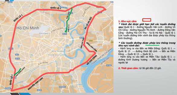 TP Hồ Chí Minh hạn chế ô tô giường nằm vào nội đô
