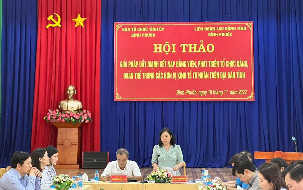 Bình Phước Phát triển tổ chức đảng, đoàn thể trong doanh nghiệp tư nhân