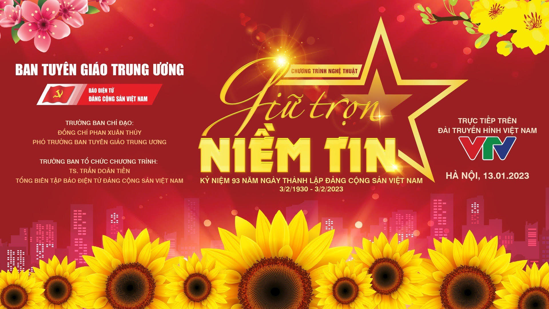 20h10 tối nay, phát sóng trực tiếp Chương trình nghệ thuật Giữ trọn niềm tin