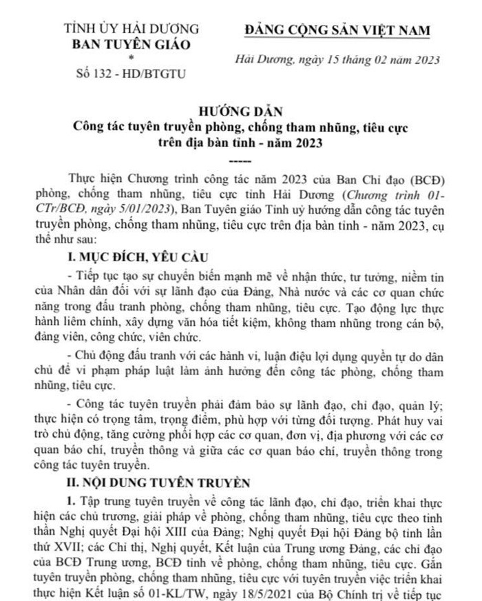 Đẩy mạnh tuyên truyền, giáo dục liêm chính, xây dựng văn hóa tiết kiệm, không tham nhũng