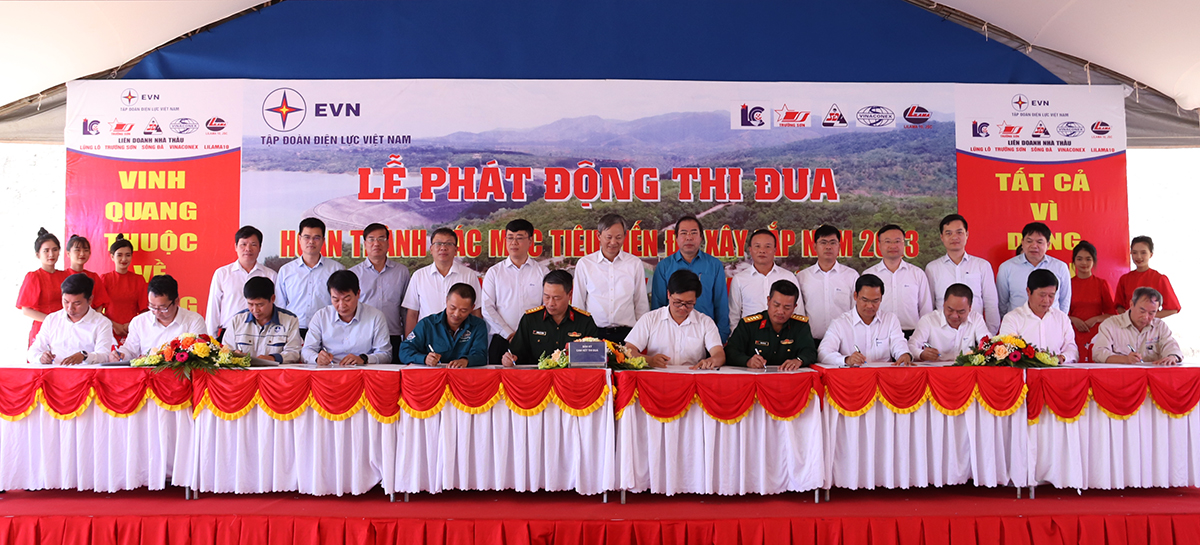 EVN phát động thi đua hoàn thành các mục tiêu tiến độ xây lắp Thủy điện Ialy mở rộng