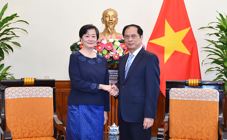Bộ trưởng Ngoại giao Bùi Thanh Sơn tiếp Đại sứ Vương quốc Campuchia