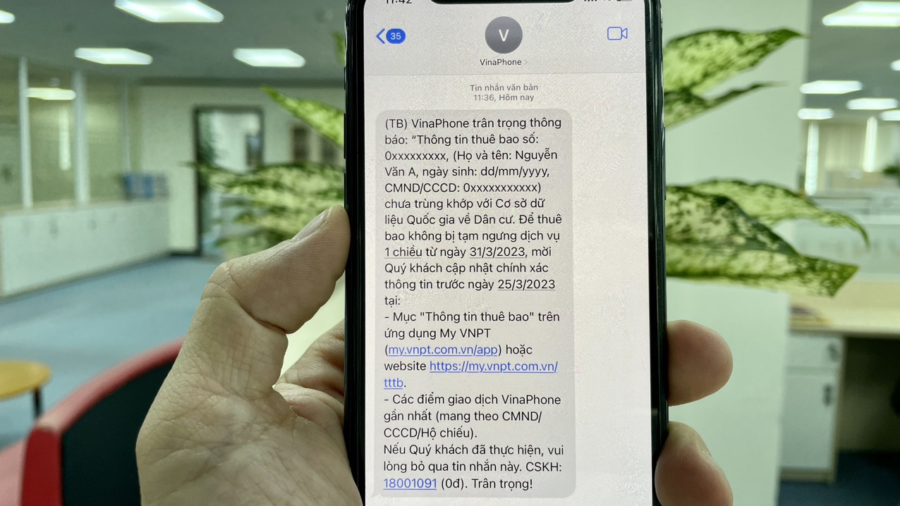 Sau 31 3 2023, thuê bao VinaPhone chưa chuẩn hóa thông tin sẽ bị gián đoạn liên lạc