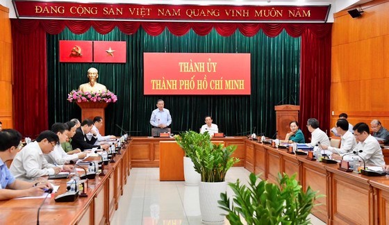 Bộ trưởng Bộ Công an Tô Lâm làm việc với Ban Thường vụ Thành ủy TP Hồ Chí Minh