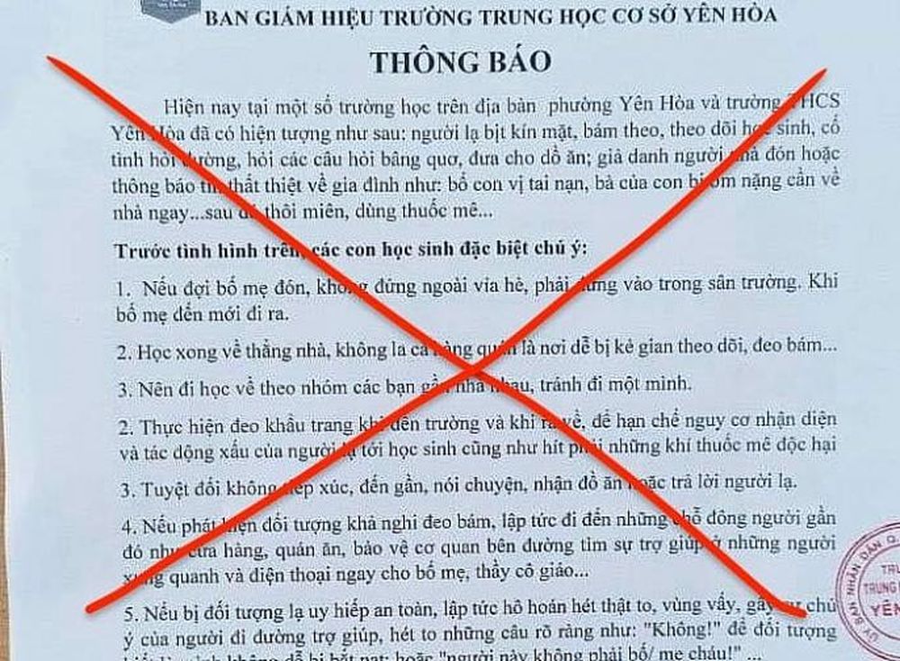 Hà Nội Thông tin học sinh lớp 7 bị đánh thuốc mê là không chính xác