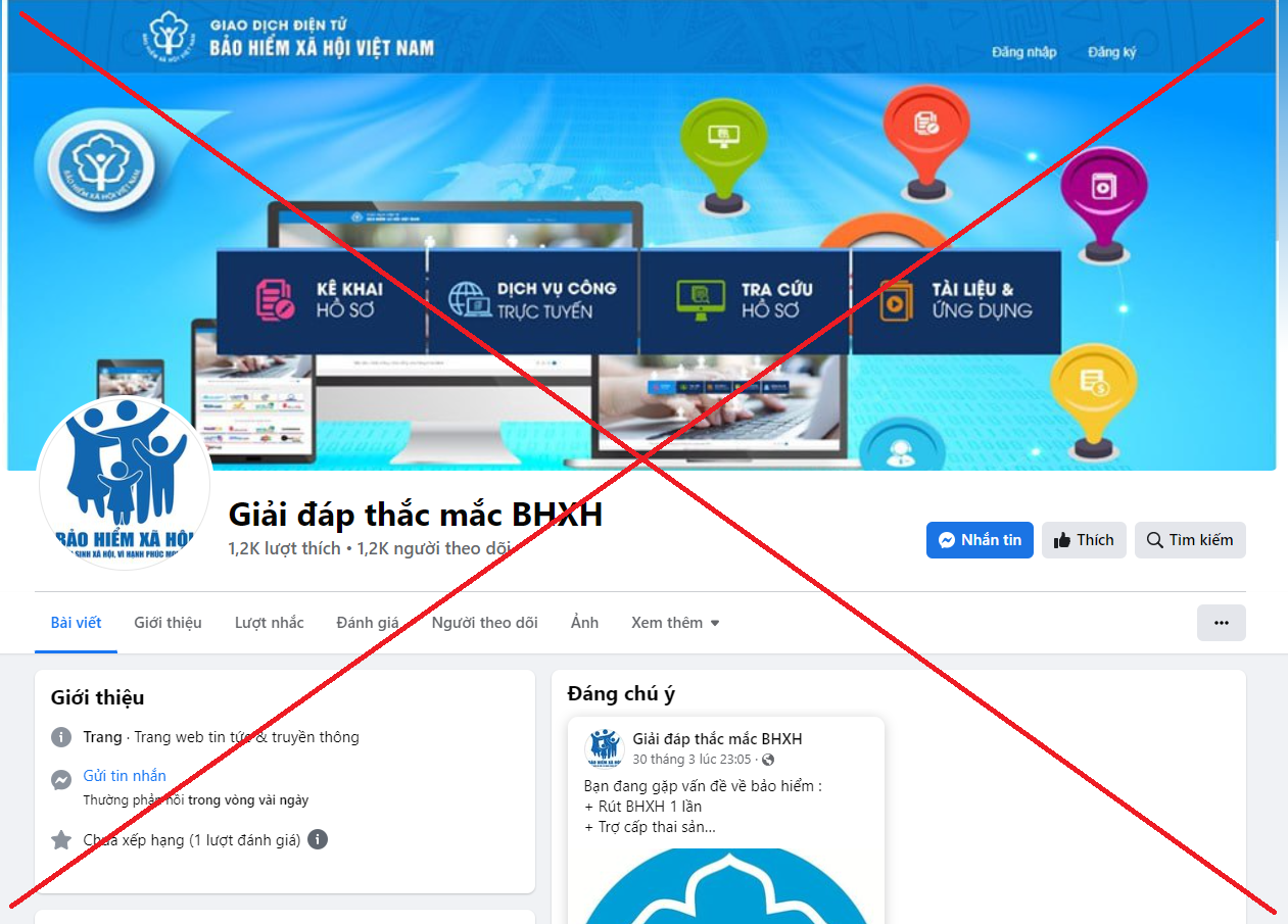 Cảnh báo về việc tiếp tục xuất hiện FanPage giả mạo