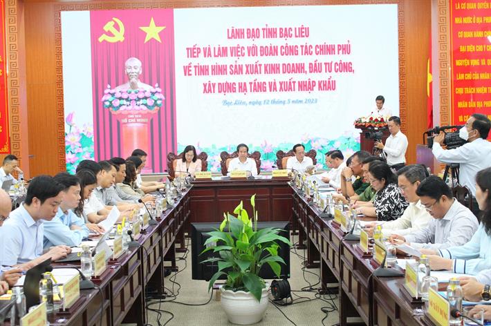 Đoàn công tác của Chính phủ làm việc, gỡ khó sản xuất kinh doanh tại Bạc Liêu
