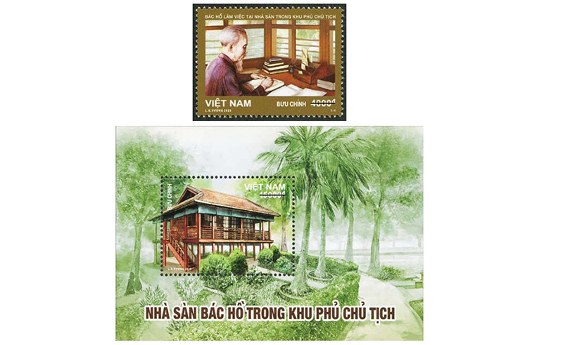 Phát hành đặc biệt bộ tem Nhà sàn Bác Hồ trong khu Phủ Chủ tịch”