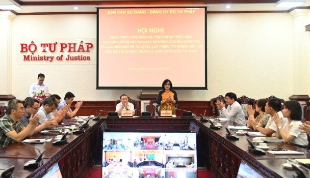 Bộ Tư pháp quán triệt và triển khai thực hiện Quy định số 96-QĐ TW