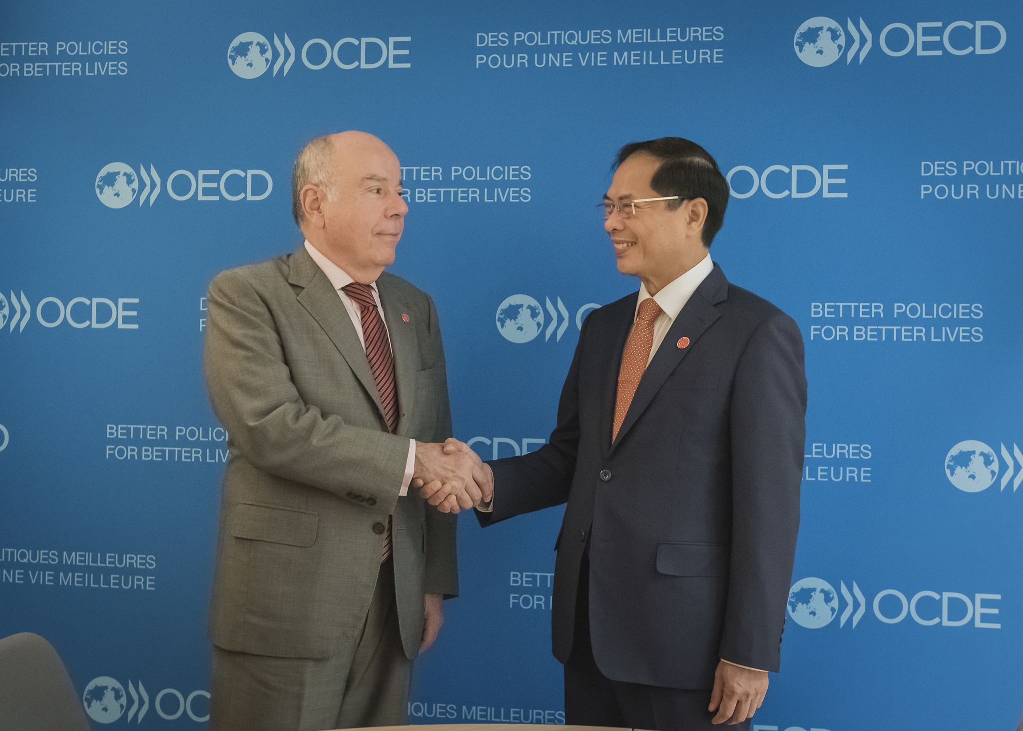 Bộ trưởng Ngoại giao Bùi Thanh Sơn gặp bên lề Hội nghị Bộ trưởng Hội đồng OECD