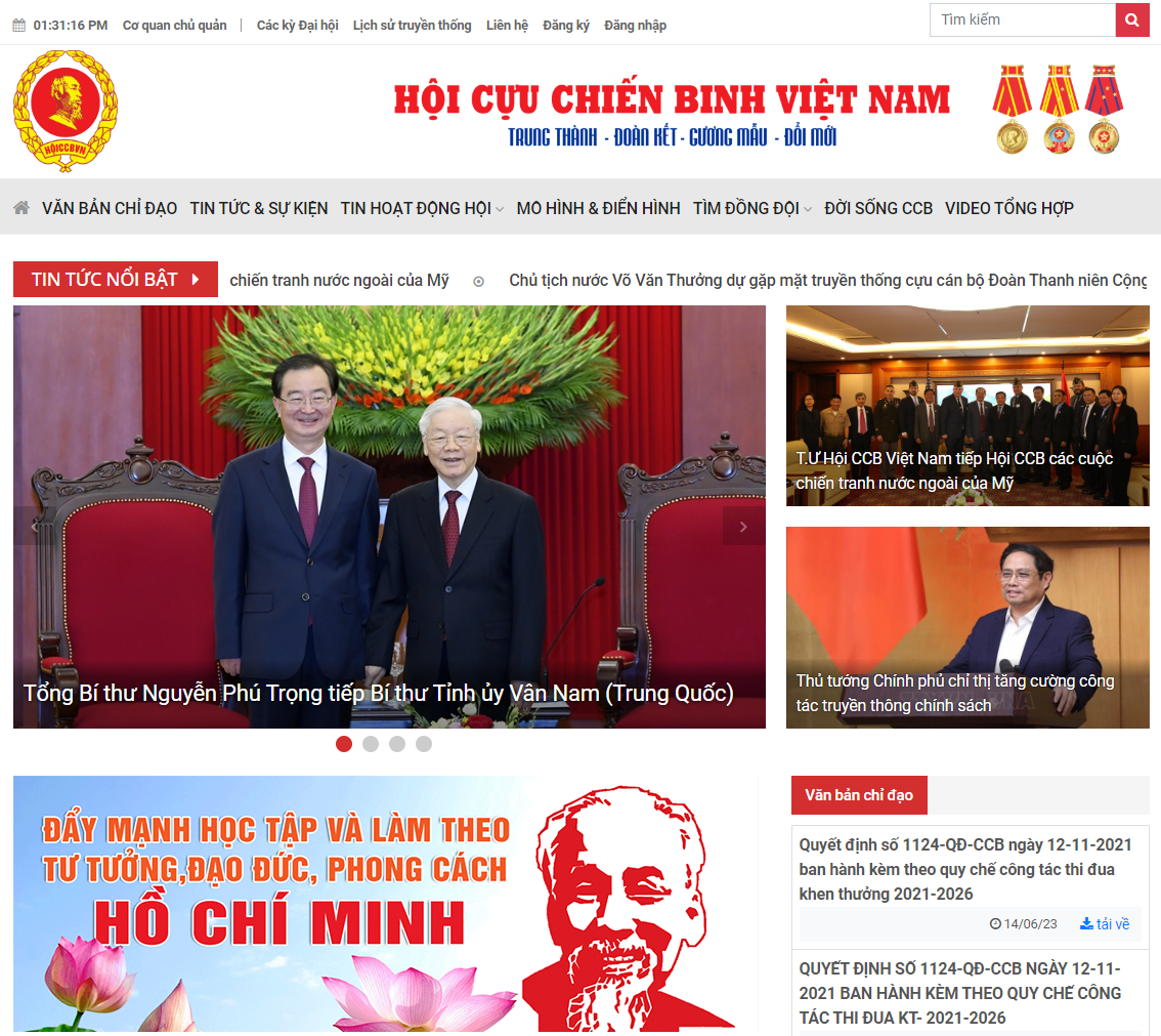 Tập huấn nghiệp vụ cộng tác viên Trang Thông tin điện tử Hội Cựu chiến binh Việt Nam