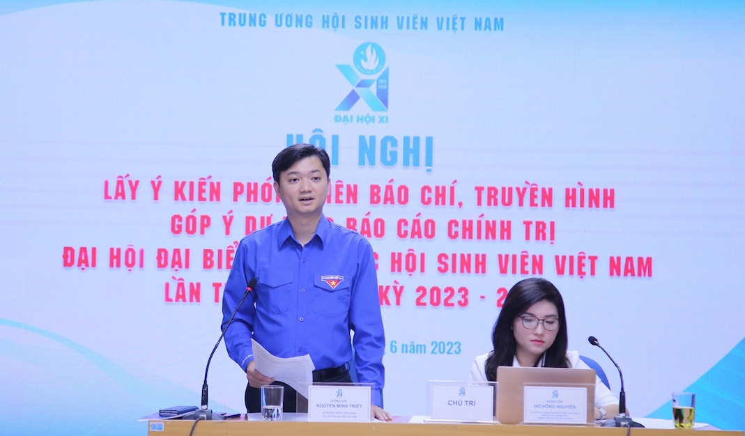 Phóng viên góp ý dự thảo Báo cáo chính trị Đại hội đại biểu toàn quốc Hội Sinh viên Việt Nam lần thứ X