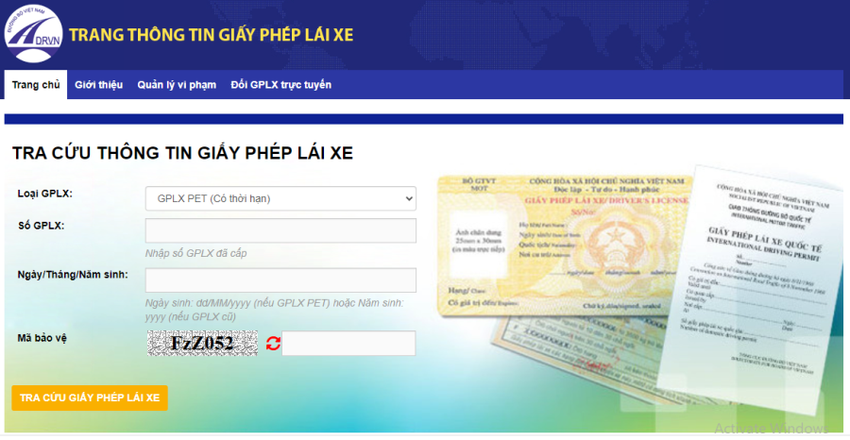 Đề nghị Bộ Công an xử lý website giả mạo giấy phép lái xe