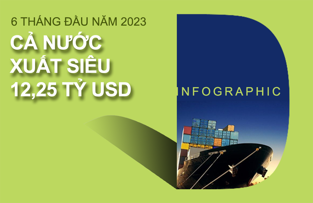 6 tháng đầu năm 2023 Cả nước xuất siêu 12,25 tỷ USD