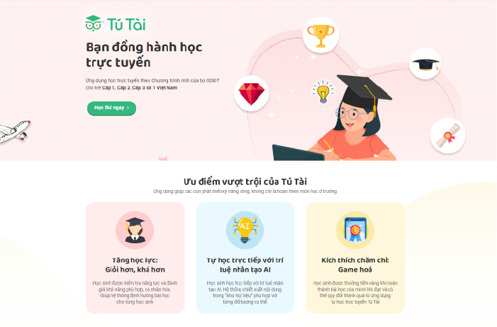 Nền tảng học tập trực tuyến Tú Tài Giải pháp chuyển đổi số toàn diện trong dạy và học