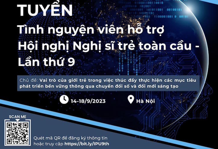 Tuyển tình nguyện viên phục vụ Hội nghị sĩ trẻ toàn cầu