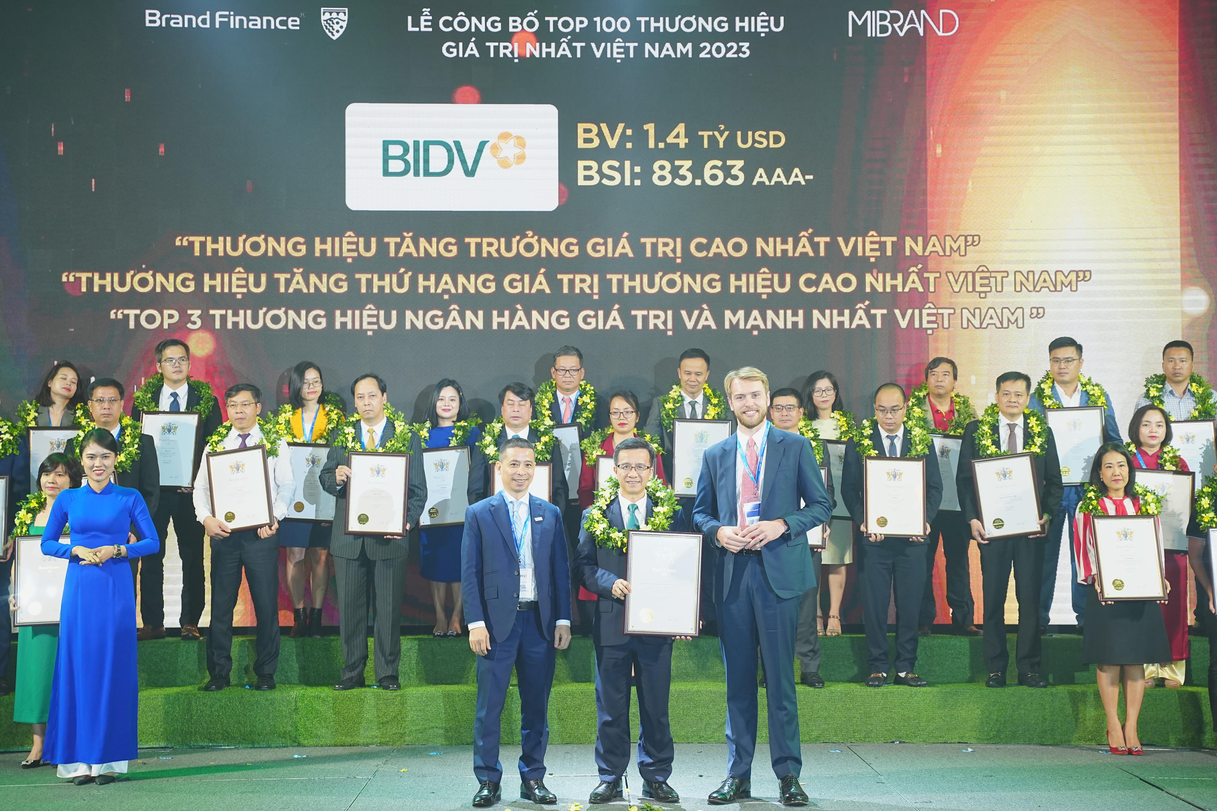 BIDV nằm trong TOP thương hiệu giá trị nhất Việt Nam năm 2023