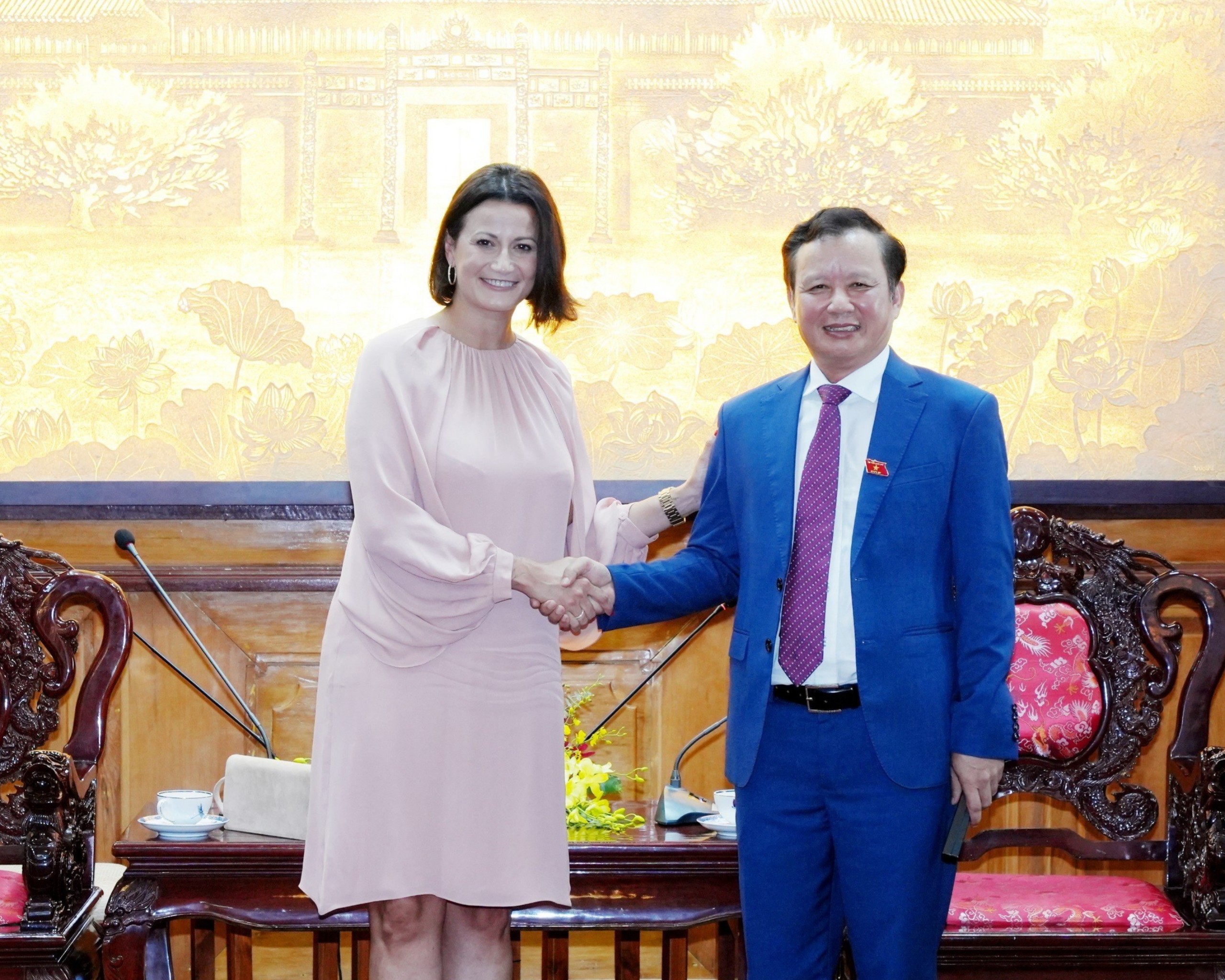 Lãnh đạo Thừa Thiên Huế tiếp xã giao Chủ tịch Thượng viện Vương quốc Bỉ